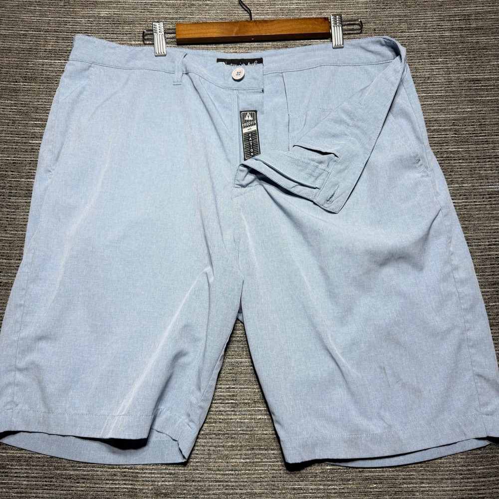 Travis Mathew Golf Shorts Men 36 (Fits 38) Light Blue Beck Stretch Performance